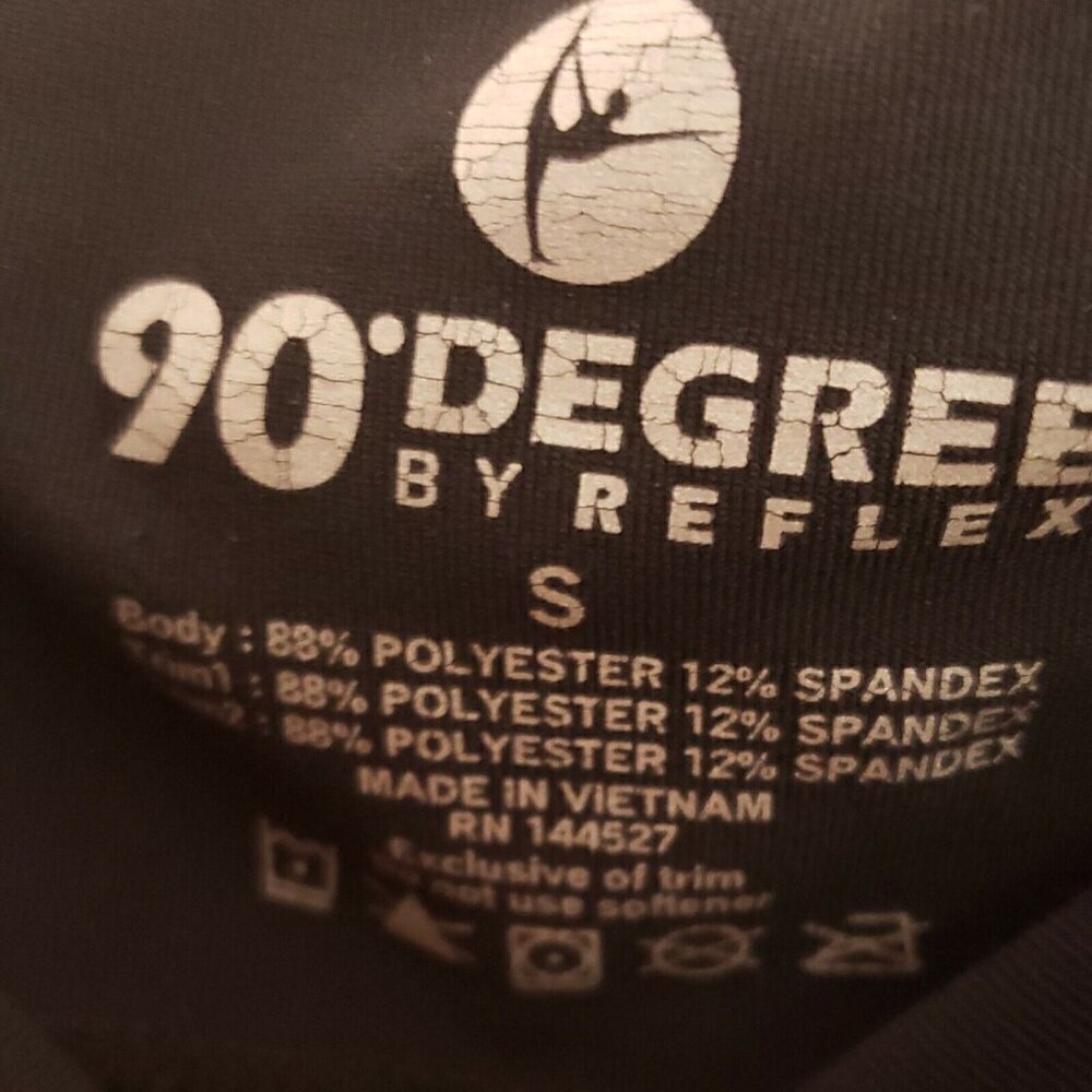 90 Degrees By Reflex Womens Black Athletic Leggings With Texture Small - Picture 7 of 7